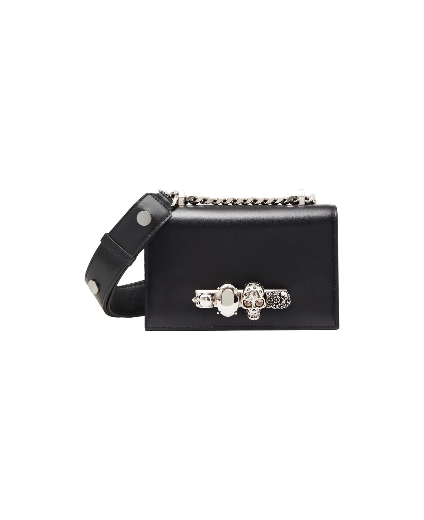 Alexander McQueen Mini Biker Jewelled Satchel Bag In Black