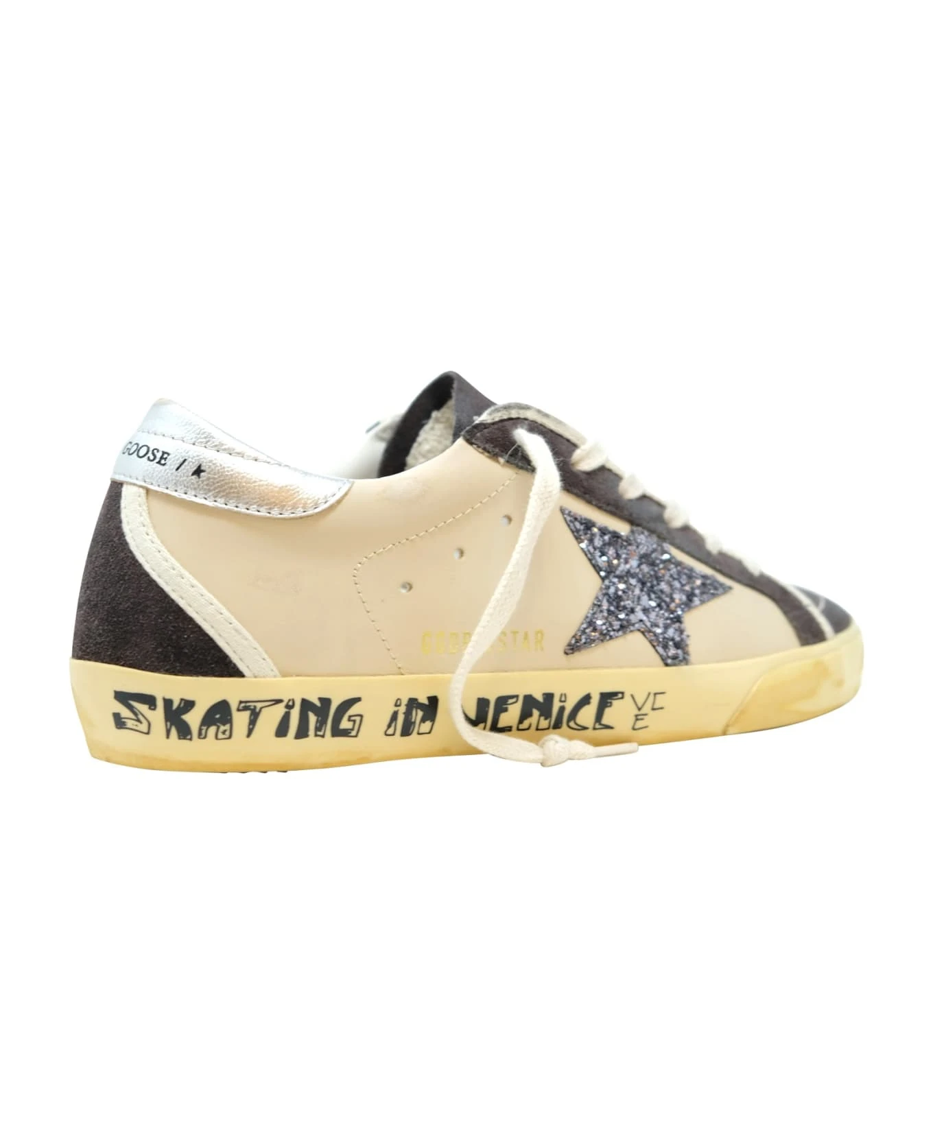 Golden Goose Beige/grey Leather Suede Super Star Sneakers - Image 3