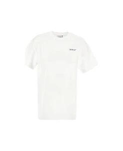 Off-White Embroidered Diagonal Tab Casual T-shirt