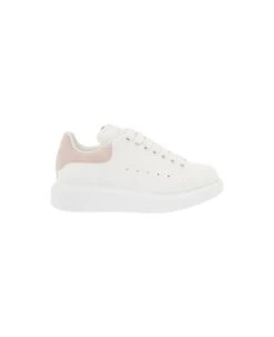 Alexander Mcqueen Woman's Oversize White And Pink Leather Sneakers