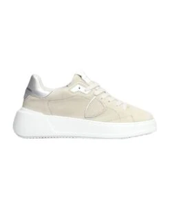 Philippe Model Tres Temple Sneakers In Beige Nubuck