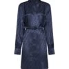 FENDI Blue Shirt Dress With All Over Logo