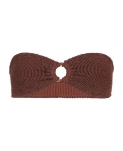MC2 Saint Barth Crinkle Brown Bandeau Top