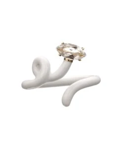 Baby Vine Tendril Ring In White