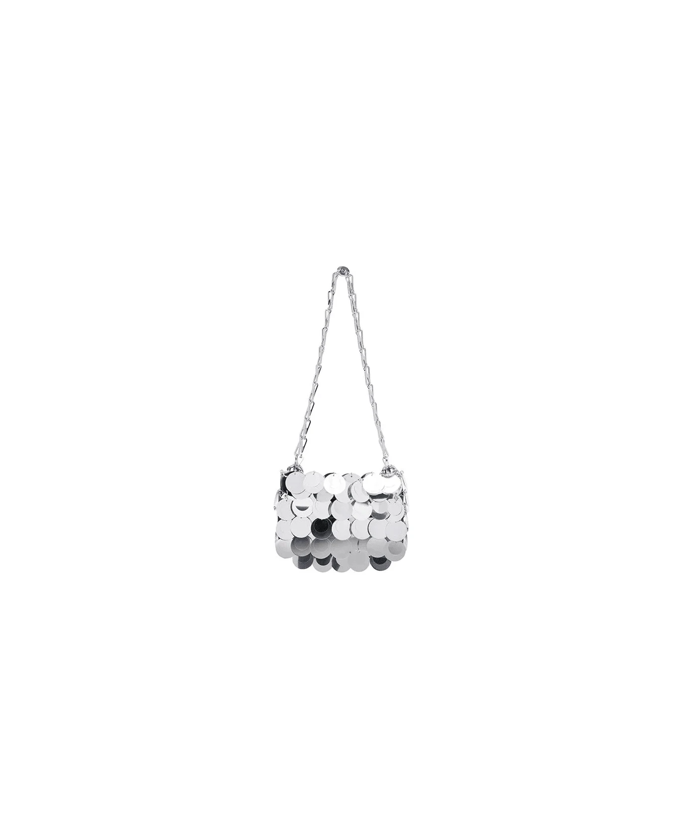 Paco Rabanne Silver Iconic 1969 Sparkle Nano Bag - Image 2
