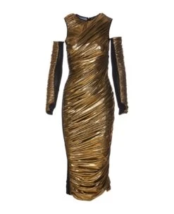 Dolce & Gabbana Strapless Longuette Satin Dress