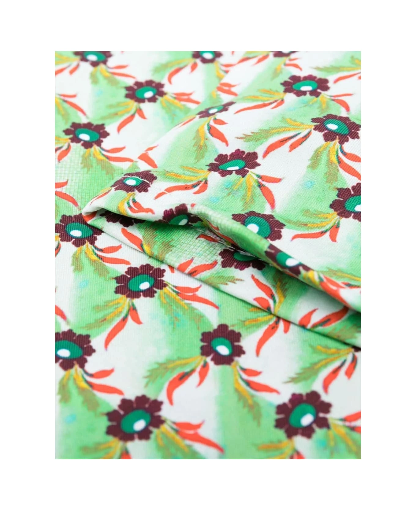 Etro Green Printed Long Gloves - Image 2