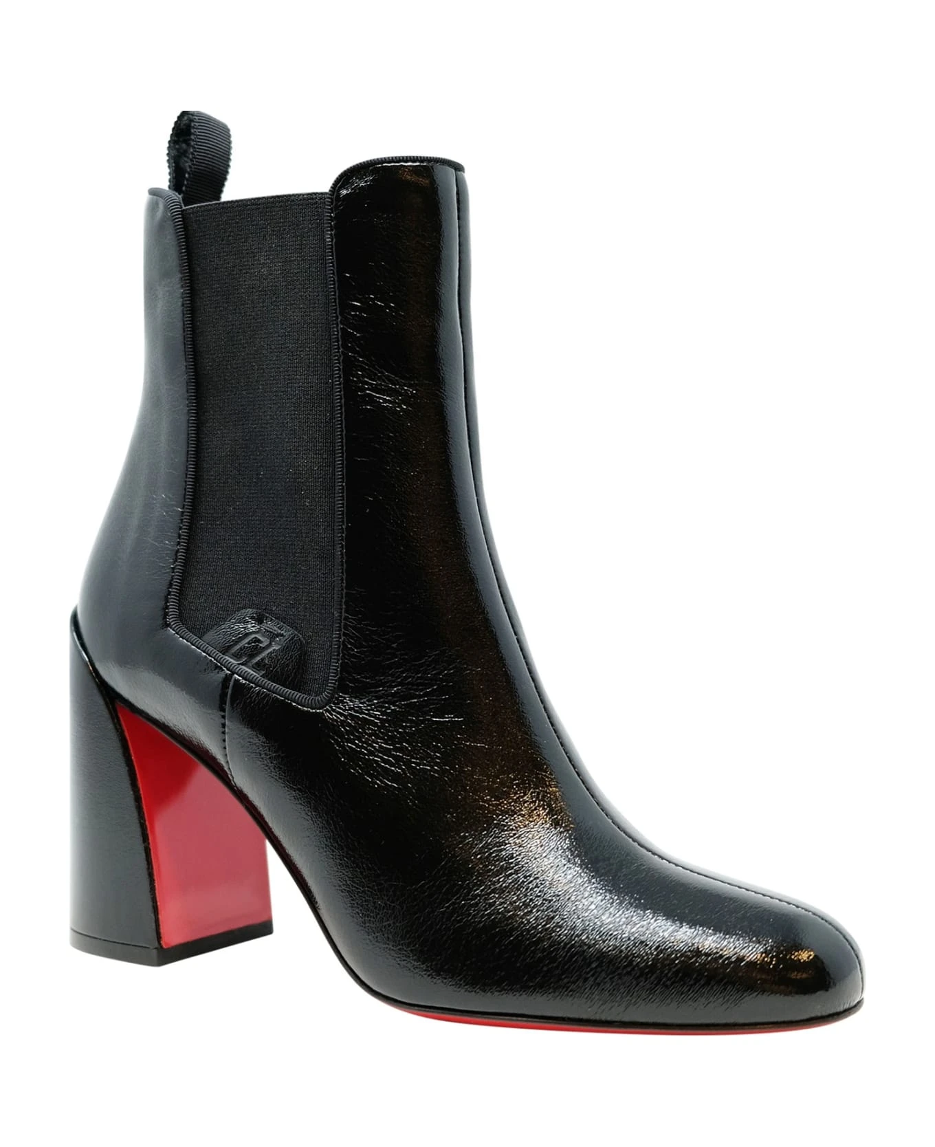 Christian Louboutin Black Leather Turelastic 85 Naplak Ankle Boots - Image 2