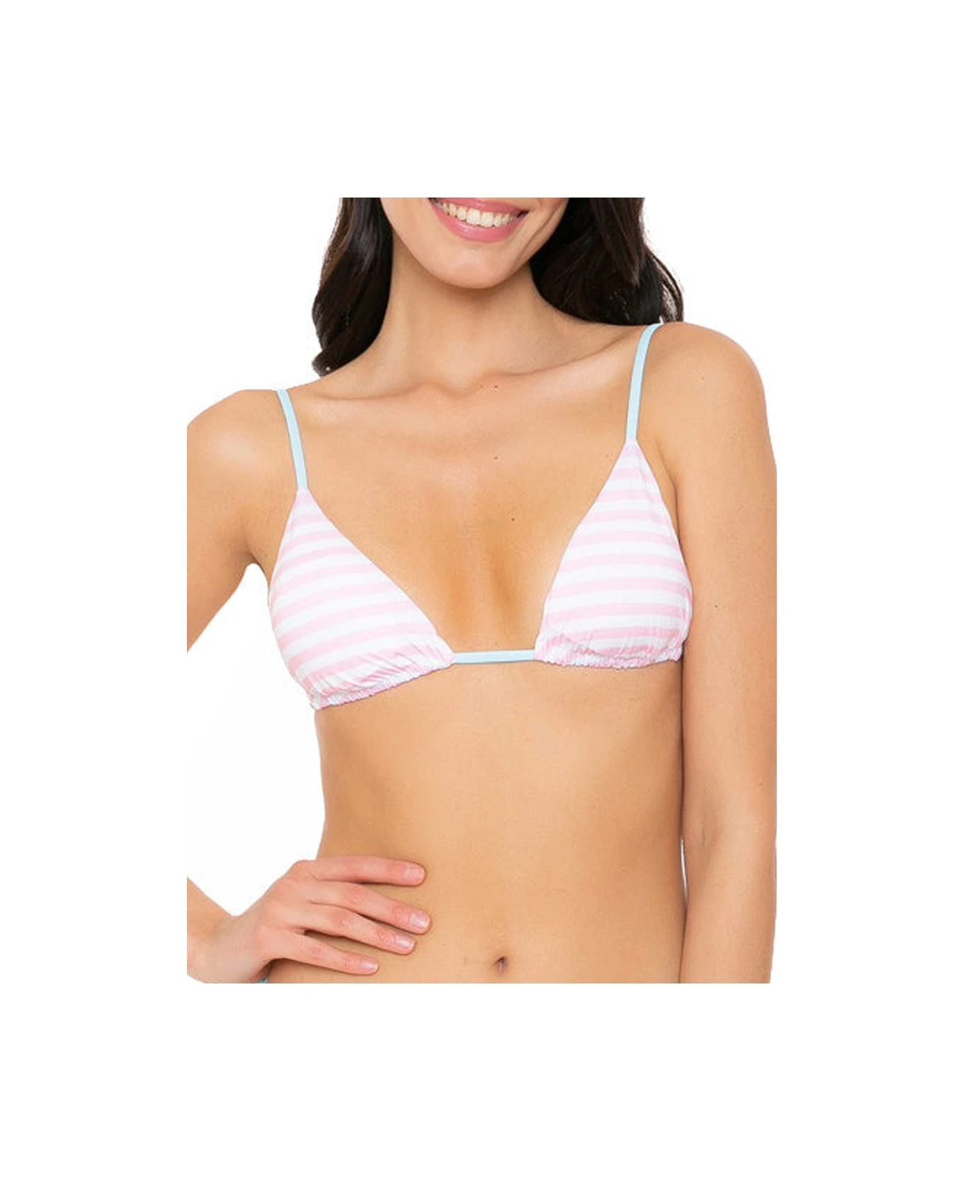 MC2 Saint Barth Pink Woman Striped Triangle Top