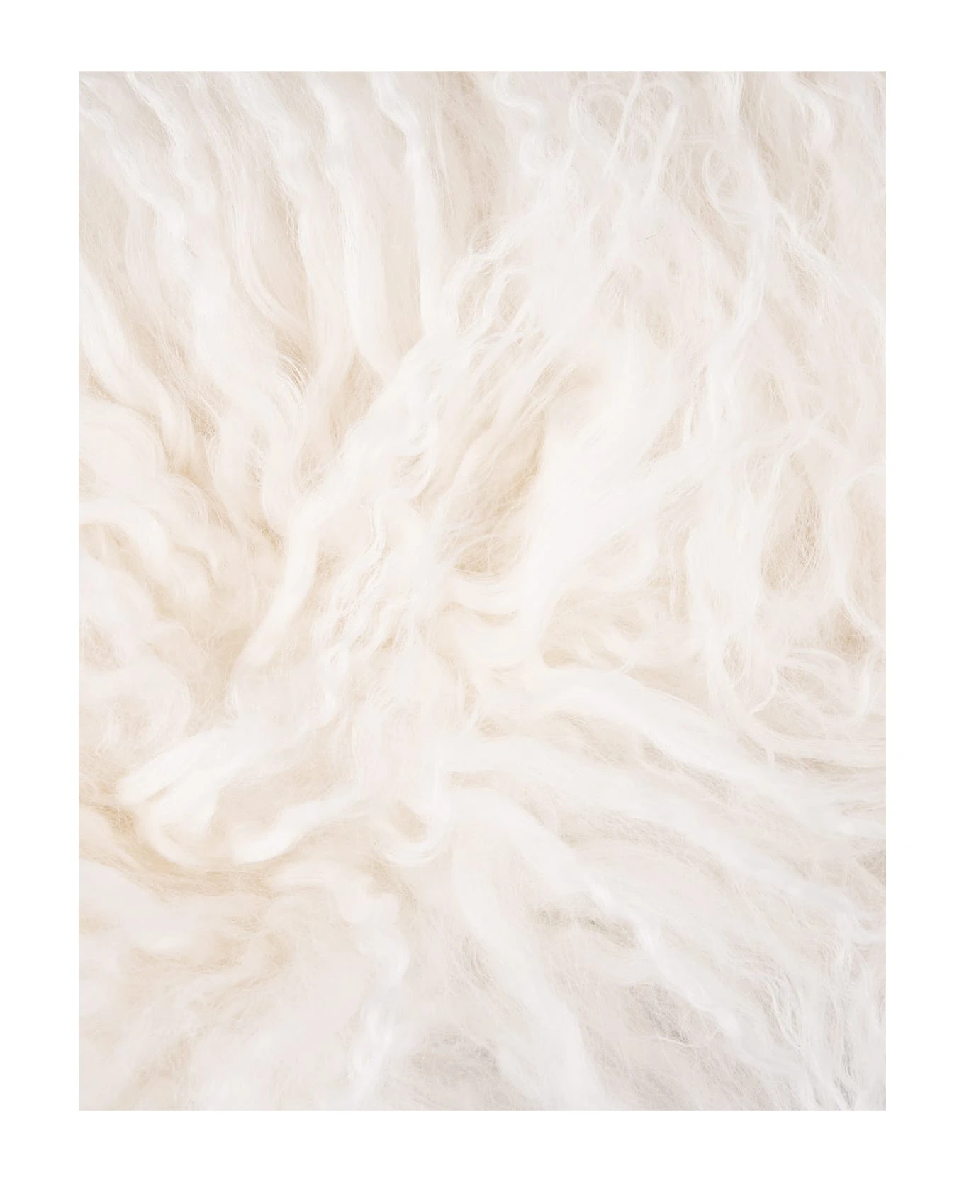 White Shearling Wide Collar - Image 2