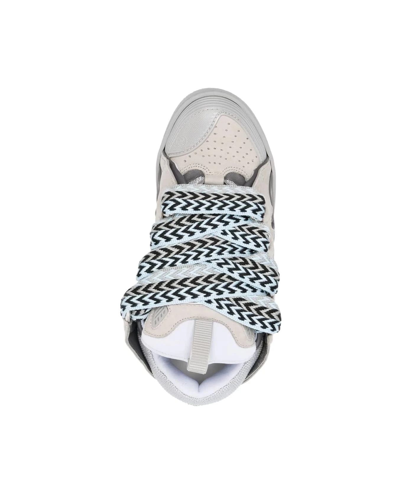 Lanvin Curb Sneakers In Grey Leather - Image 4