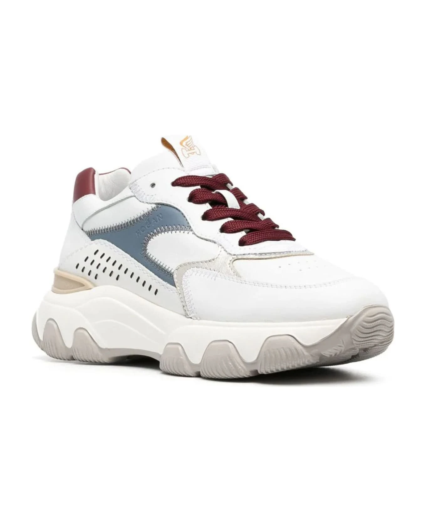 Sneakers Hogan Hyperactive White Burgundy Light Blue - Image 2