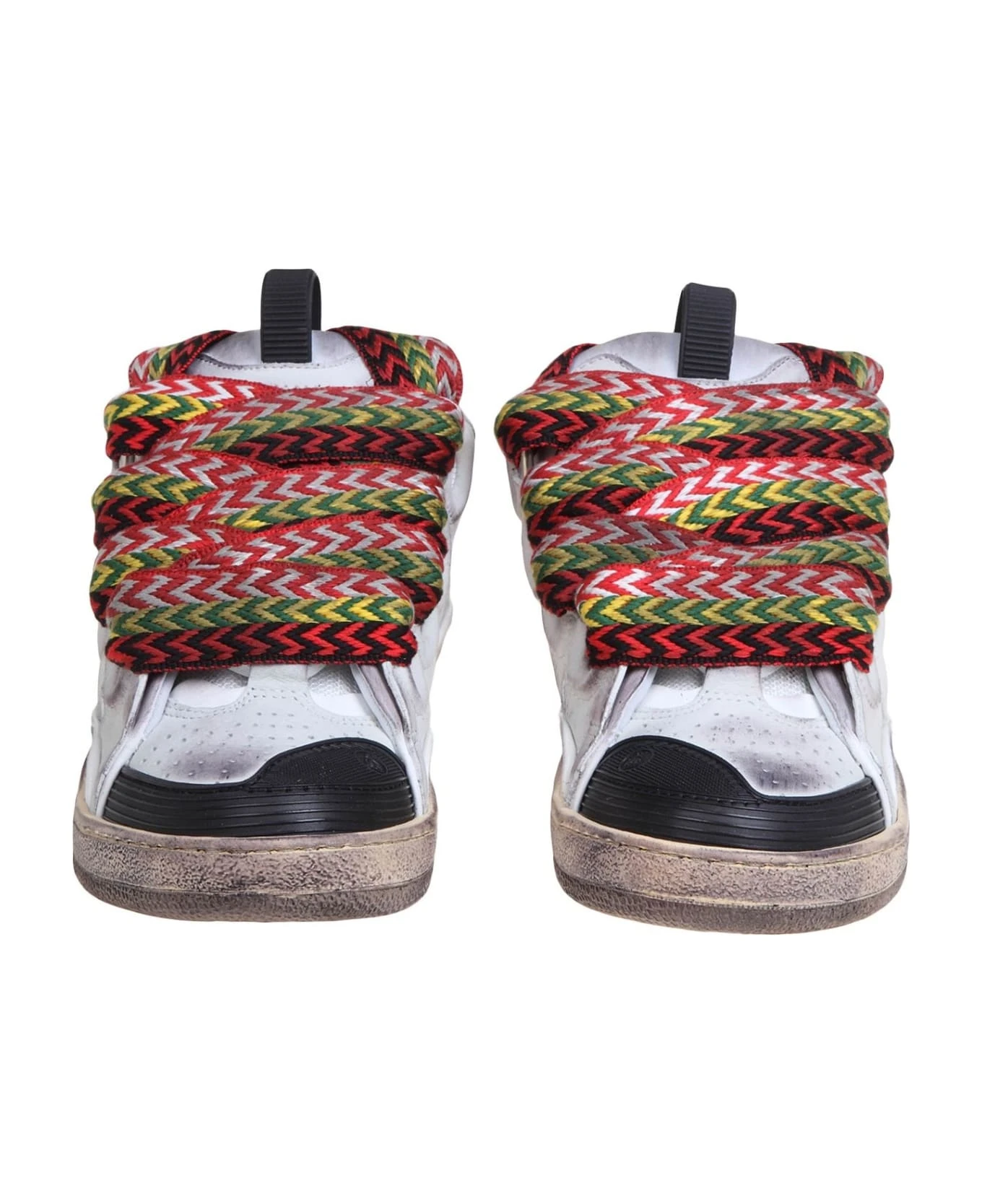 Lanvin Curb Sneakers In Leather Color White - Image 3