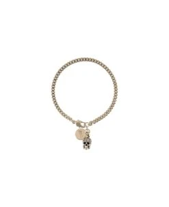 Alexander McQueen Crystal Skull Chain Bracelet