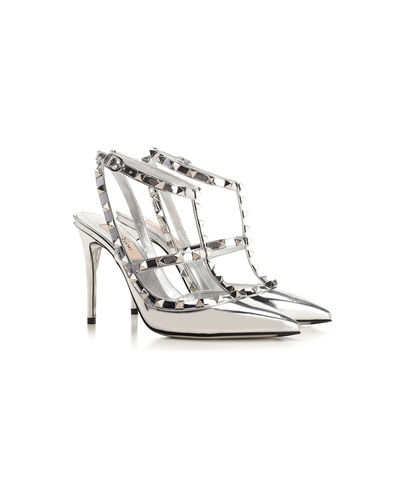Valentino Garavani Silver "rockstud" Slingback - Image 2