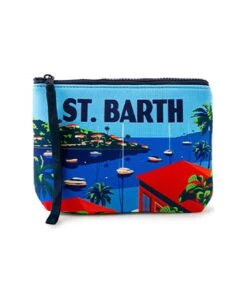 MC2 Saint Barth Aline Scuba Pochette With St.barth Postcard Print