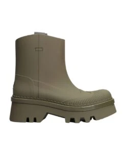 Chloé Rainboots Combat Boots In Green Rubber/plasic